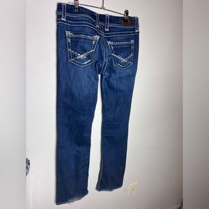 BKE Denim Harper Bootcut Leg Jeans  Blue Low Rise Dark Wash